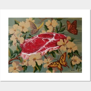 Butterflies, Blossoms and Beef Posters and Art